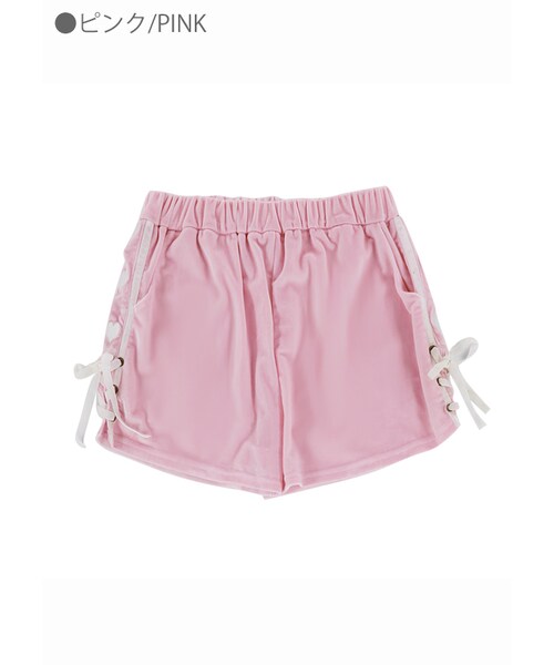 Bobon21（ボボンニジュウイチ）の「レースアップハーフパンツ-全2色-（その他パンツ・レディース・ホワイト/ピンク・S/M）」の2枚目の写真
