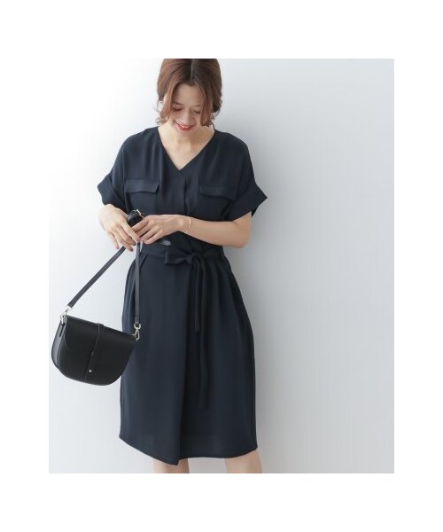 MIRROR9 Stretch Side line onepiece 半袖　ポロ THOUSAND MILE｜ショートスリーブ ワンピース SHORT SLEEVE