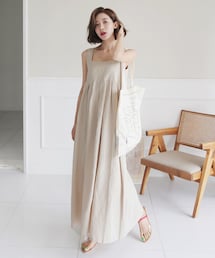 DHOLIC | タックフレアスリーブレスワンピース(ワンピース)