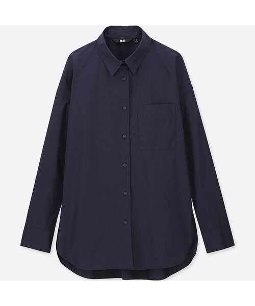 UNIQLO（ユニクロ）の「エクストラファインコットンシャツ（長袖）（シャツ/ブラウス・レディース・PINK 10/WHITE 00/NATURAL 30/NAVY 69/GREEN 53/BROWN 35・XS/XL/L/XXL/M/S/3XL）」の5枚目の写真