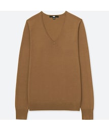 UNIQLO | エクストラファインメリノVネックセーター（長袖）(ニット/セーター)