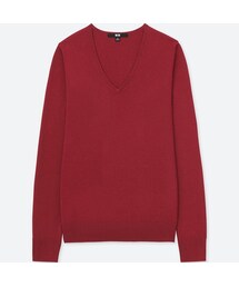 UNIQLO | エクストラファインメリノVネックセーター（長袖）(ニット/セーター)