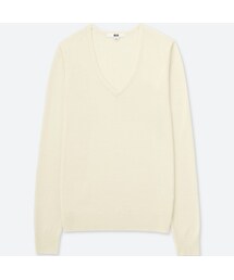 UNIQLO | エクストラファインメリノVネックセーター（長袖）(ニット/セーター)