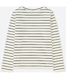 UNIQLO | ボーダーボートネックT（長袖）(Tシャツ/カットソー)