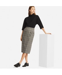 UNIQLO | チェックナロースカート（ハイウエスト・丈標準71～74cm）(スカート)