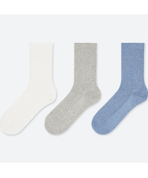 UNIQLO | レギュラーソックス（リブ・3足組）(レギンス/スパッツ)