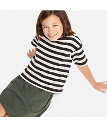 UNIQLO | GIRLS ボーダーT（5分袖）(Tシャツ/カットソー)