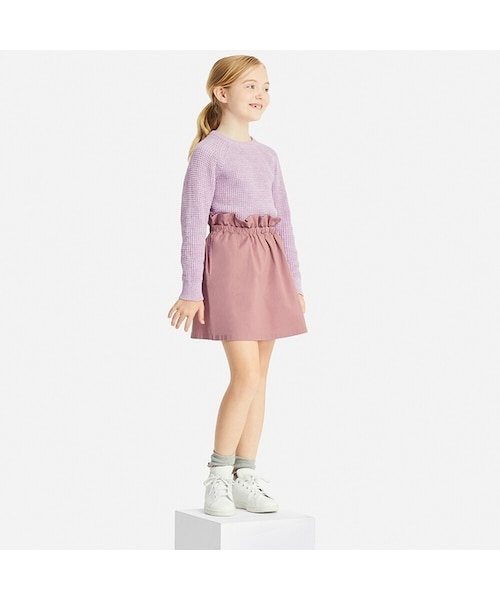 UNIQLO（ユニクロ）の「GIRLS ギャザースカート（スカート・キッズ・DARK GREEN 58/PINK 12/NAVY 69・100/130/150/120/110/160/140）」の3枚目の写真