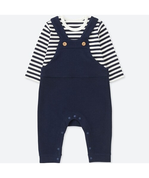 UNIQLO（ユニクロ）の「コーディネートカバーオール（長袖）70-80サイズ（その他ベビー用品・キッズ・GRAY 04/NAVY 69・80/70）」の2枚目の写真