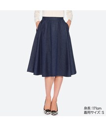 UNIQLO | コットンサーキュラースカート（ハイウエスト・丈短め66～69cm）＋EC(スカート)