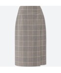 ユニクロ | チェックナロースカート（ハイウエスト・丈短め64～67cm）＋EC(裙子)