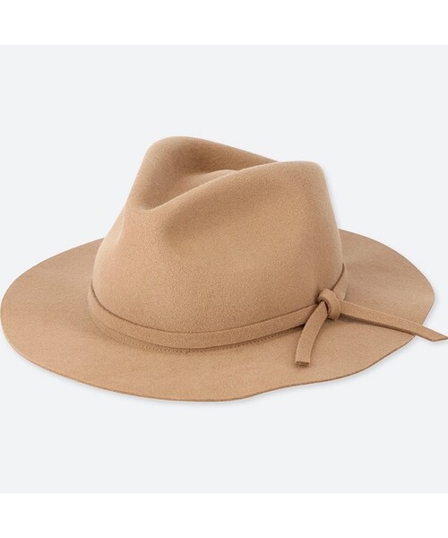 UNIQLO（ユニクロ）の「ウールツバヒロハット（その他小物・レディース・BLACK 09/BROWN 34・フリー）」の2枚目の写真