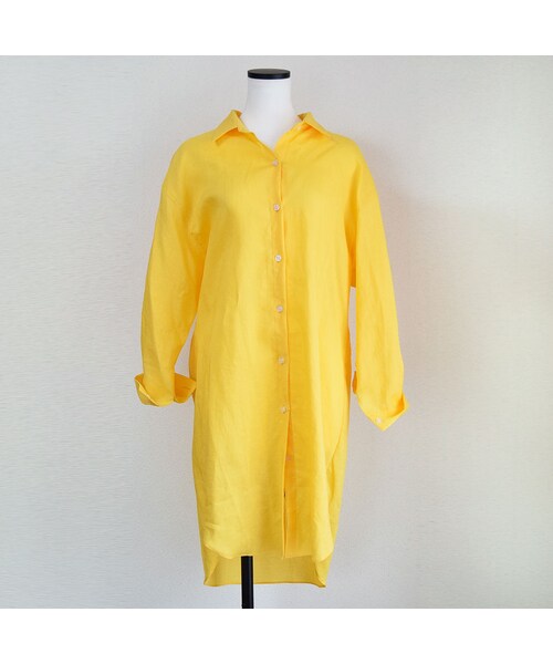 no brand（ノーブランド）の「【 MORE SALE 】リネンカラーシャツロングシャツ（シャツ/ブラウス・レディース・その他）」の4枚目の写真