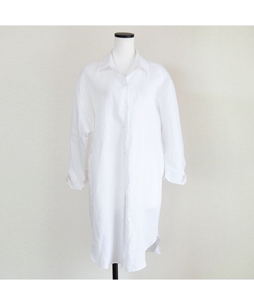no brand（ノーブランド）の「【 MORE SALE 】リネンカラーシャツロングシャツ（シャツ/ブラウス・レディース・その他）」の3枚目の写真