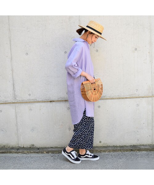 no brand（ノーブランド）の「【 MORE SALE 】リネンカラーシャツロングシャツ（シャツ/ブラウス・レディース・その他）」の2枚目の写真