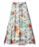 GRL | フラワーフレアミモレ丈スカート(裙子)