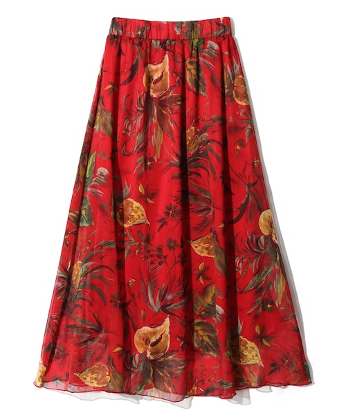 GRL（グレイル）の「フラワーフレアミモレ丈スカート（スカート・レディース・オフホワイト/レッド・M）」の2枚目の写真