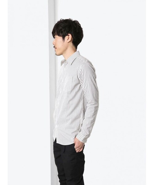 セール 登場から人気沸騰 LOUNGE LIZARD（ラウンジリザード）の「COTTON×SILK ストライプ トップス