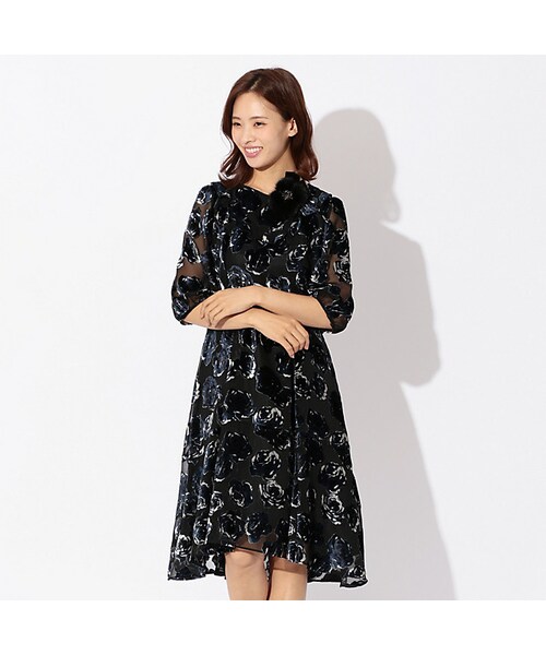 美品　大きいサイズ　トゥービーシック　ローズオパールプリントドレス　ワンピース 美品 大きいサイズ トゥービーシック ローズオパールプリントドレス