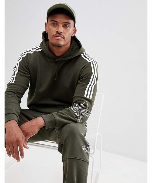 adidas（アディダス）の「adidas Originals Outline Pullover Hoodie In Green DH5780（スウェット）」  - WEAR