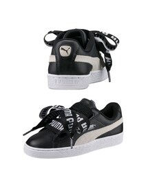 ★ゆな★PUMA Basket ブラックリボンスニーカー PUMA - リボンが可愛い♪ PUMA BASKET HEART エナメル 黒の通販