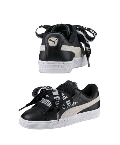 PUMA★BASKET HEART DE★レザー★ロゴ リボン★3色 PUMA☆BASKET HEART DE☆レザー☆ロゴ リボン☆3色 (PUMA