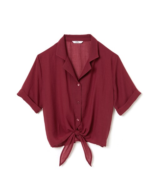 Grl グレイル の テーラードカラー前結びガーゼブラウス シャツ ブラウス Wear