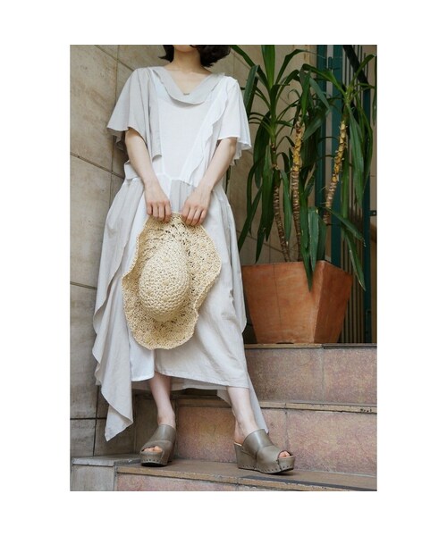 RehersalL（リハーズオール）の「コットンラミーアシンメトリーワンピース（ワンピース・レディース・その他）」の2枚目の写真