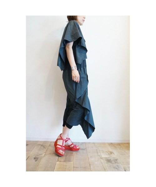 RehersalL（リハーズオール）の「コットンラミーアシンメトリーワンピース（ワンピース・レディース・その他）」の4枚目の写真