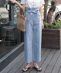 DHOLIC | ストラップSETハイウエストデニムパンツ(デニムパンツ)