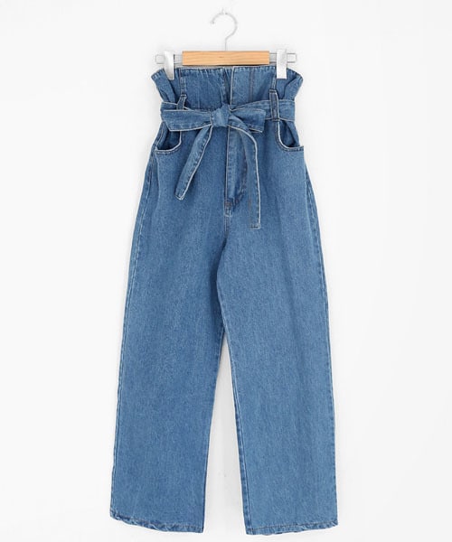 DHOLIC（ディーホリック）の「ストラップSETハイウエストデニムパンツ（デニムパンツ・レディース・ブルー/その他・S/M）」の2枚目の写真