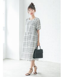 COHINA | 【あわつまいセレクト】バックボタンチェックワンピ(ワンピース)