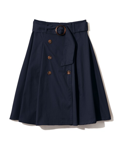 GRL（グレイル）の「ベルト付きトレンチ風ミディースカート（スカート・レディース・ベージュ/ネイビー・M）」の2枚目の写真