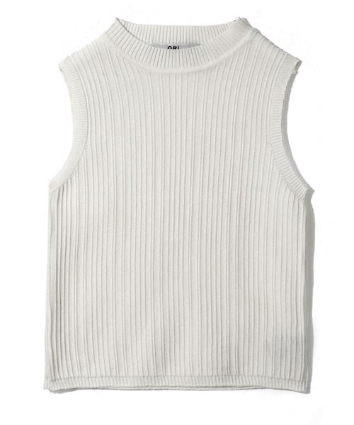 GRL（グレイル）の「ノースリーブリブニットトップス（ニット/セーター・レディース・ブラック/オフホワイト・M）」の2枚目の写真