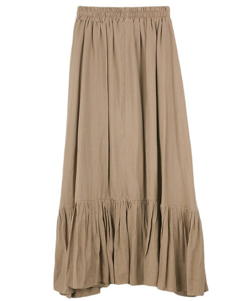 DINT（ディント）の「ゴージャスロングフリルスカート（スカート・レディース・화이트/블랙/베이지・one(44~66size)）」の4枚目の写真