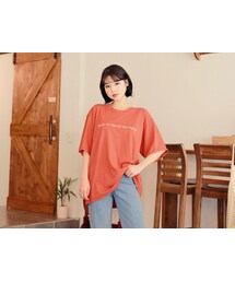 HOTPING | UネックフロントレタリングTシャツ(Tシャツ/カットソー)