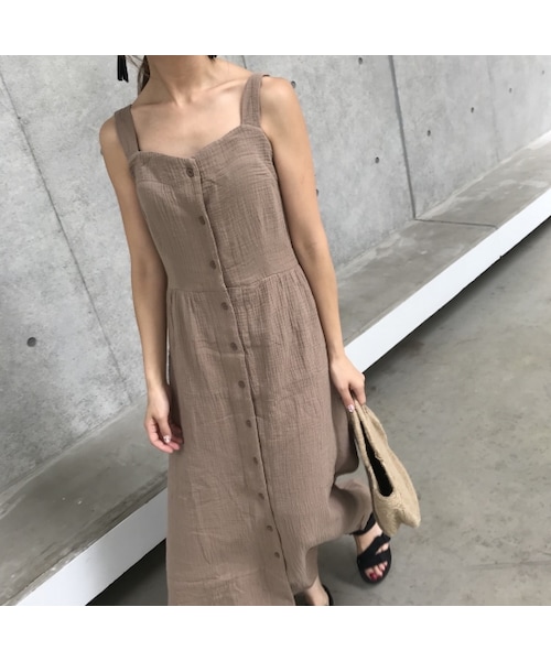 copine（コピン）の「ワッシャークロス前ボタンロングワンピース(4color)【クリックポスト対象商品】（ワンピース・レディース・その他）」の12枚目の写真