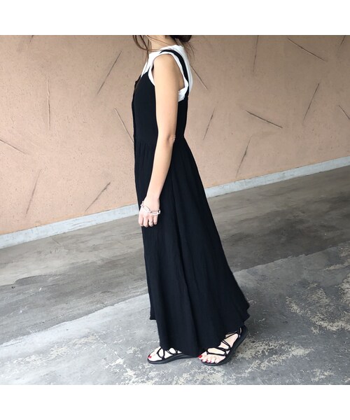 copine（コピン）の「ワッシャークロス前ボタンロングワンピース(4color)【クリックポスト対象商品】（ワンピース・レディース・その他）」の3枚目の写真