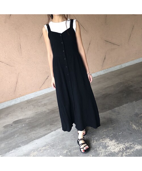 copine（コピン）の「ワッシャークロス前ボタンロングワンピース(4color)【クリックポスト対象商品】（ワンピース・レディース・その他）」の2枚目の写真