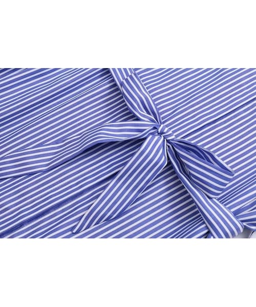 ☆ドイツ発*ZARA*新作*ベルトストライプシャツワンピ/BLUE☆ ☆ドイツ発*ZARA*新作*ベルトストライプシャツワンピ/BLUE