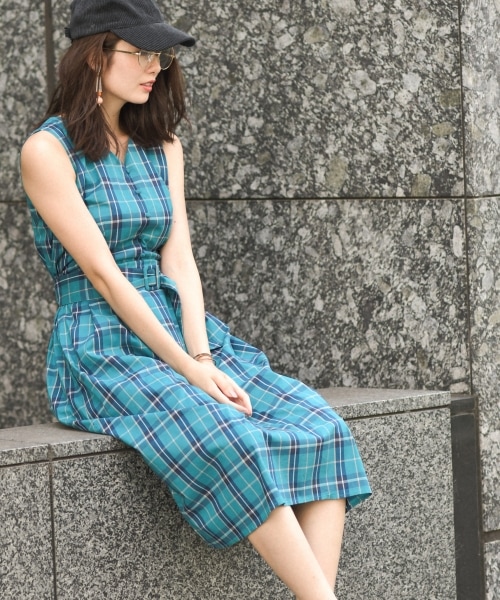 Andemiu アンデミュウ の チェックノースリーブワンピース ワンピース Wear