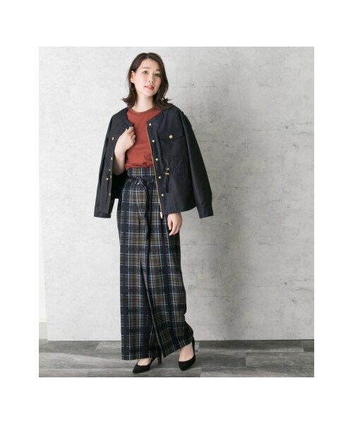 URBAN RESEARCH ROSSO WOMEN（アーバンリサーチ　ロッソ）の「【予約】チェックパンツ（パンツ・レディース・NAVY/MUSTARD・36/38）」の9枚目の写真