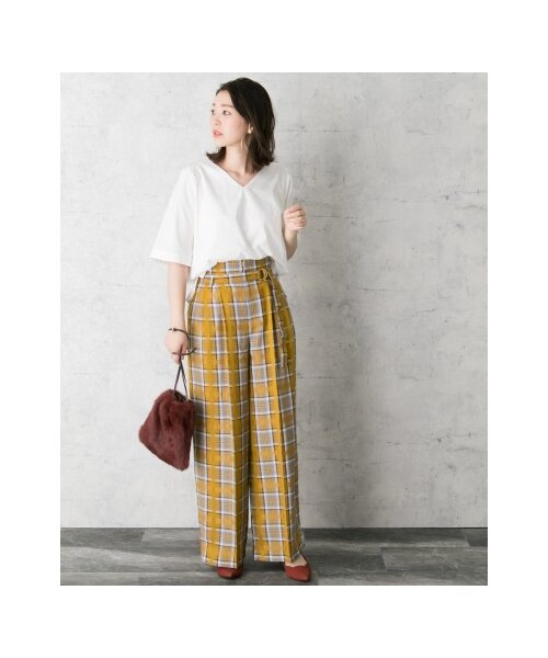 URBAN RESEARCH ROSSO WOMEN（アーバンリサーチ　ロッソ）の「【予約】チェックパンツ（パンツ・レディース・NAVY/MUSTARD・36/38）」の6枚目の写真