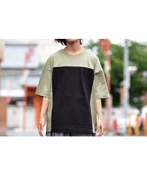 my beautiful landlet レクタングル 切替 ビックTシャツ my beautiful landlet tシャツ 「my landlet」PARALLELED JERSEY