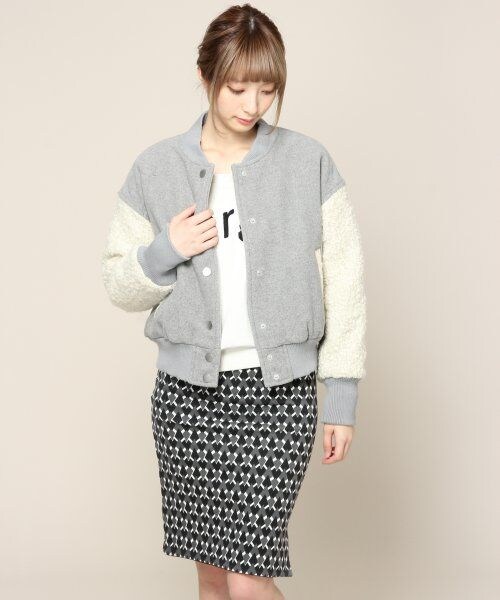 JEANASIS（ジーナシス）の「コンパクトスタジャン（ジャケット/アウター・レディース・グレー/ブラック・FREE）」の2枚目の写真