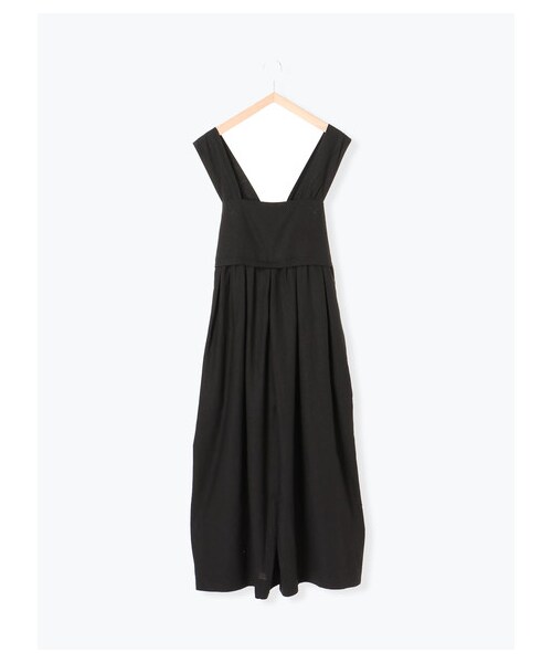 ehka sopo（エヘカソポ）の「ギャザーサロペット（オールインワン・サロペット・グレー/ブラック/ブルー・M）」の9枚目の写真