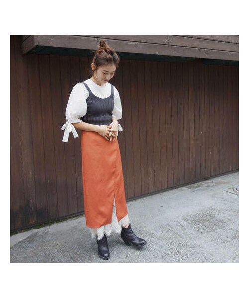ADIRA（アディラ）の「ace layered tight SK（スカート・レディース・ピンク/オレンジ・FREE）」の2枚目の写真