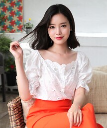 DHOLIC | スカラップアイレットブラウス(シャツ/ブラウス)