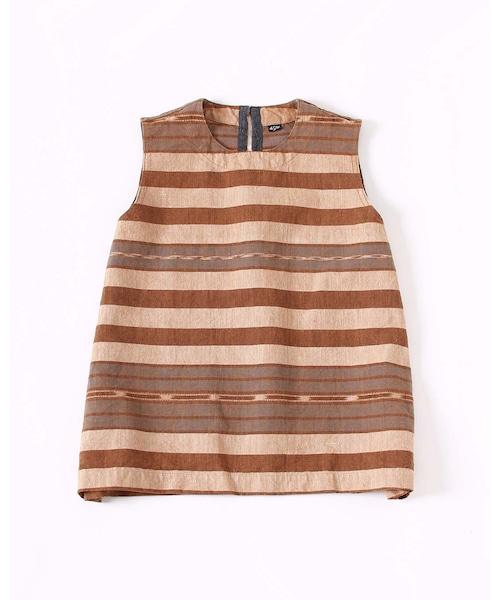 45R イカットボーダーNO SLEEVE TOP 45R（フォーティファイブアール）の「イカットボーダーNO SLEEVE TOP