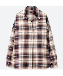 UNIQLO | フランネルチェックスキッパーシャツ（長袖）(シャツ/ブラウス)